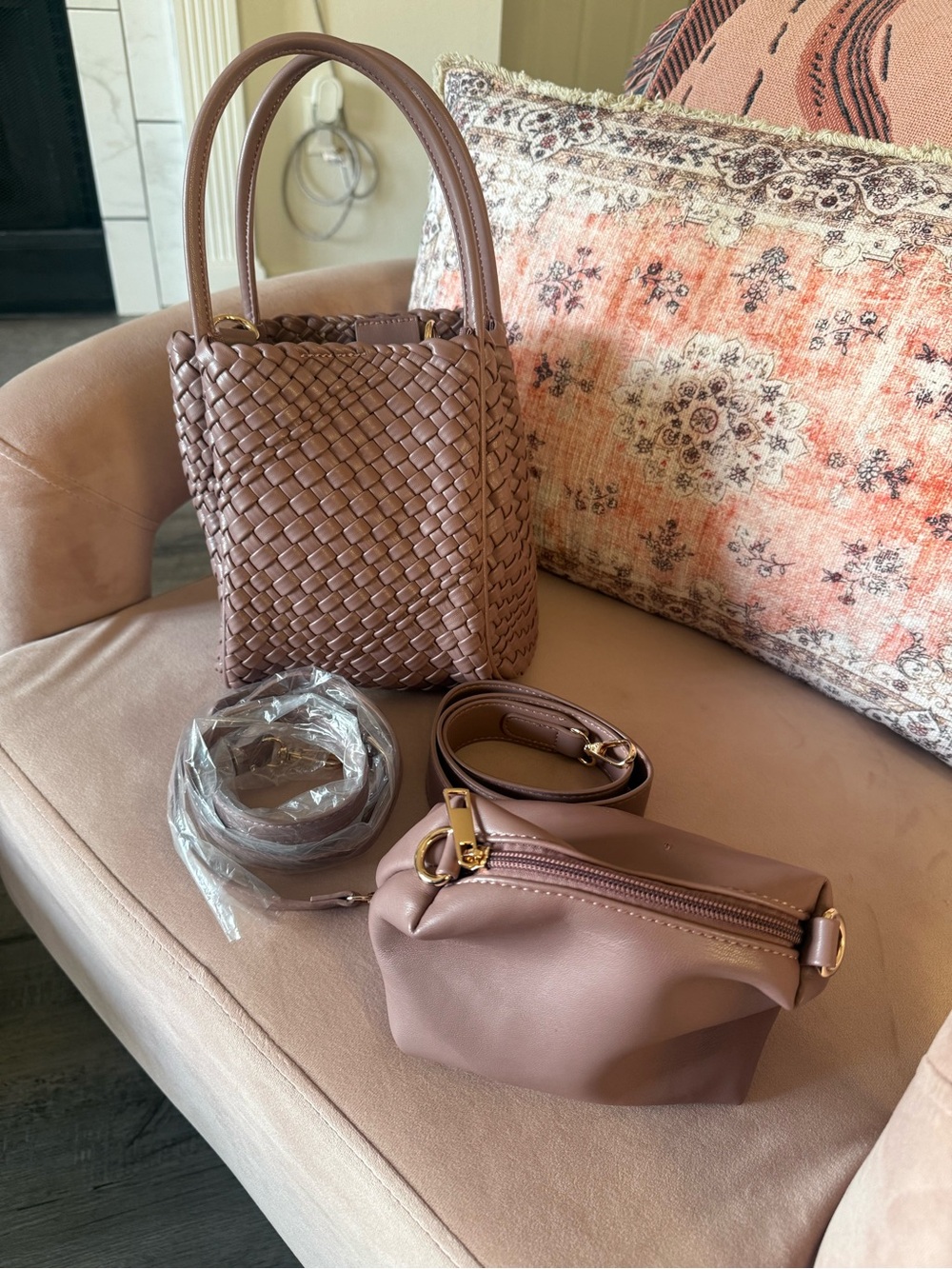 Anthropologie Hollace Tote: woven Mini Edition in Mauve